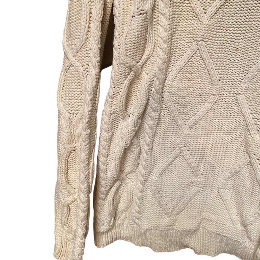 Eddie Bauer Vintage Cable Knit Full Zip Sweater | Petite Small - Picture 5 of 13